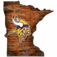Minnesota Vikings Distressed State with Logo Sign