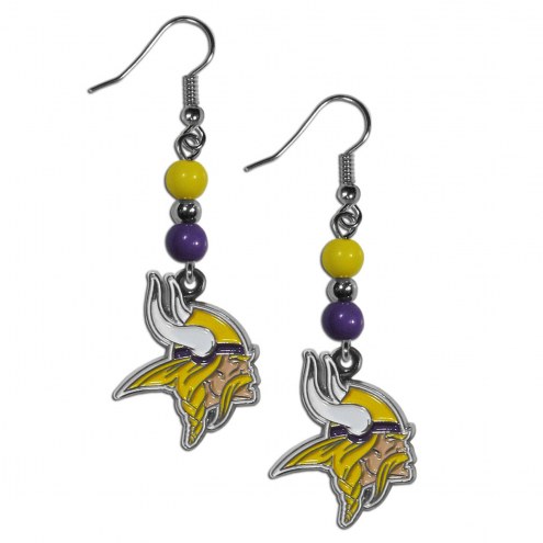 Minnesota Vikings Fan Bead Dangle Earrings