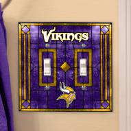 Minnesota Vikings Glass Double Switch Plate Cover