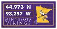 Minnesota Vikings Horizontal Coordinate 6" x 12" Sign