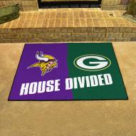 Minnesota Vikings/Green Bay Packers House Divided Mat