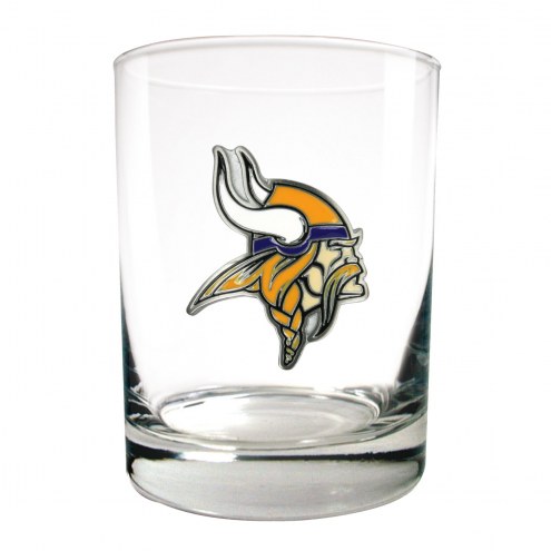 Minnesota Vikings Logo Rocks Glass - Set of 2