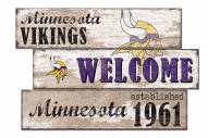 Minnesota Vikings Welcome 3 Plank Sign