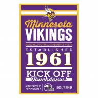 Minnesota Vikings Established Wood Sign