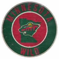 Minnesota Wild 12" Circle with State Sign