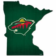 Minnesota Wild 12" Team Color Logo State Sign