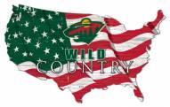 Minnesota Wild 15" USA Flag Cutout Sign