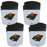 Minnesota Wild 4 Pack Chip Clip Magnet with Bottle Opener