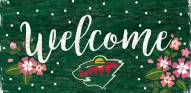 Minnesota Wild 6" x 12" Floral Welcome Sign
