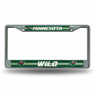 Minnesota Wild Chrome Glitter License Plate Frame