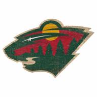 Minnesota Wild Distressed Logo Cutout Sign
