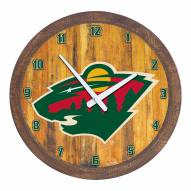 Minnesota Wild "Faux" Barrel Top Wall Clock