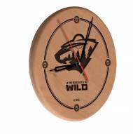 Minnesota Wild Laser Engraved Wood Clock
