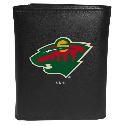 Minnesota Wild Large Logo Leather Tri-fold Wallet
