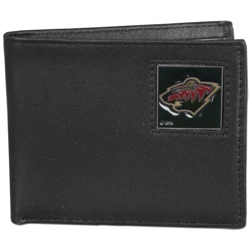 Minnesota Wild Leather Bi-fold Wallet in Gift Box