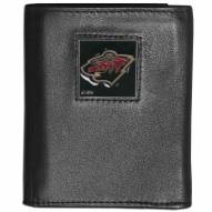 Minnesota Wild Leather Tri-fold Wallet