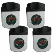 Minnesota Wild 4 Pack Chip Clip Magnet with Bottle Opener