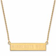 Minnesota Wild Sterling Silver Gold Plated Bar Necklace