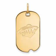 Minnesota Wild Sterling Silver Gold Plated Small Dog Tag