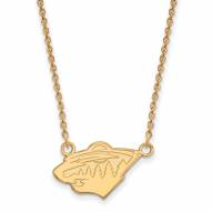 Minnesota Wild Sterling Silver Gold Plated Small Pendant Necklace