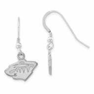 Minnesota Wild Sterling Silver Wire Dangle Earrings