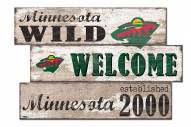 Minnesota Wild Welcome 3 Plank Sign