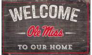 Mississippi Rebels 11" x 19" Welcome to Our Home Sign