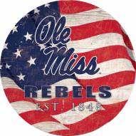 Mississippi Rebels 12" Team Color Flag Circle Sign