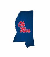Mississippi Rebels 12" Team Color Logo State Sign