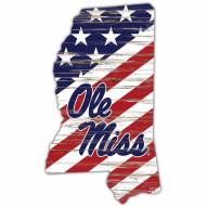 Mississippi Rebels 12" USA State Cutout Sign