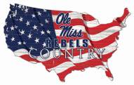 Mississippi Rebels 15" USA Flag Cutout Sign