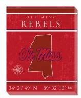 Mississippi Rebels 16" x 20" Coordinates Canvas Print