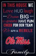 Mississippi Rebels 17" x 26" In This House Sign