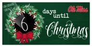 Mississippi Rebels 6" x 12" Chalk Christmas Countdown Sign