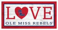 Mississippi Rebels 6" x 12" Love Sign