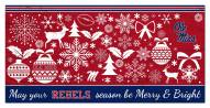 Mississippi Rebels 6" x 12" Merry & Bright Sign