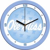 Mississippi Rebels Baby Blue Wall Clock