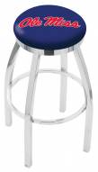 Mississippi Rebels Chrome Swivel Bar Stool with Accent Ring