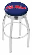 Mississippi Rebels Chrome Swivel Barstool with Ribbed Accent Ring