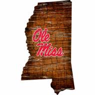 Mississippi Rebels Distressed State with Logo Sign