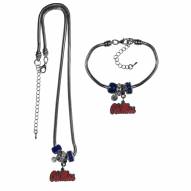 Mississippi Rebels Euro Bead Necklace & Bracelet Set