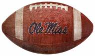 Mississippi Rebels Football Shaped Sign