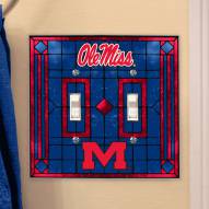 Mississippi Rebels Glass Double Switch Plate Cover