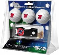 Mississippi Rebels Golf Ball Gift Pack with Spring Action Divot Tool