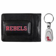 Mississippi Rebels Leather Cash & Cardholder & Steel Key Chain