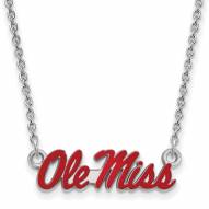 Mississippi Rebels Sterling Silver Small Pendant Necklace