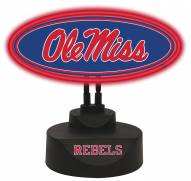 Mississippi Rebels Team Logo Neon Light
