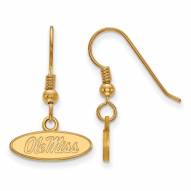 Mississippi Rebels NCAA Sterling Silver Gold Plated Extra Small Dangle Earrings