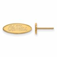 Mississippi Rebels NCAA Sterling Silver Gold Plated Extra Small Post Earrings