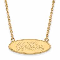 Mississippi Rebels NCAA Sterling Silver Gold Plated Large Pendant Necklace